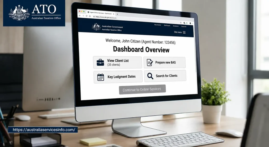 Tax Agent Portal Online Services dashboard for Australian tax agents