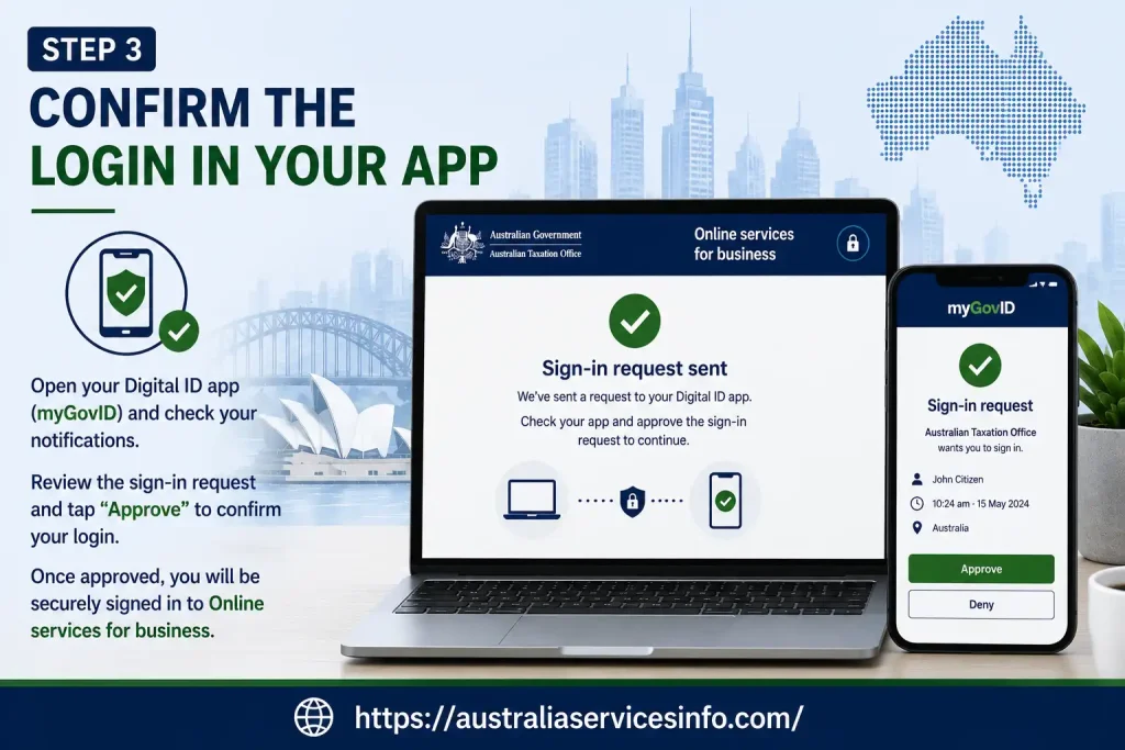 Step 3 confirm the Digital ID login in your myGovID app