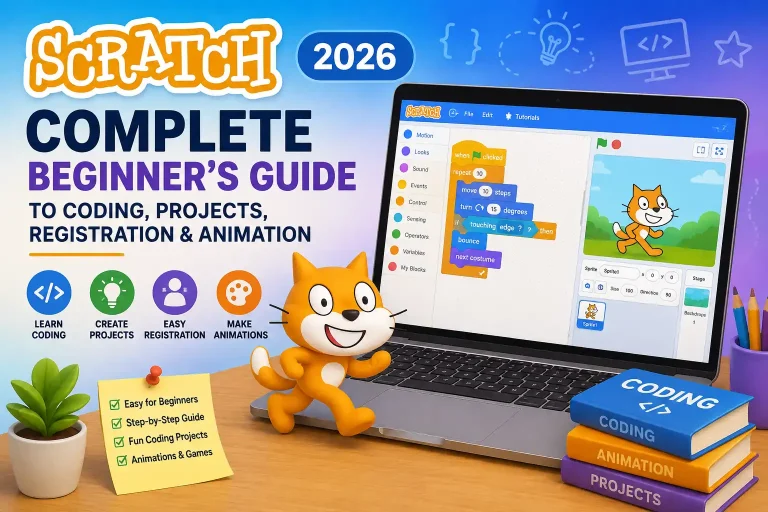 Scratch complete beginner’s guide to coding, projects, registration and animation