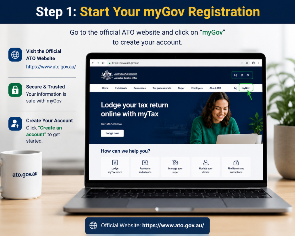Step 2 confirm your email for myGov registration through the ATO portal