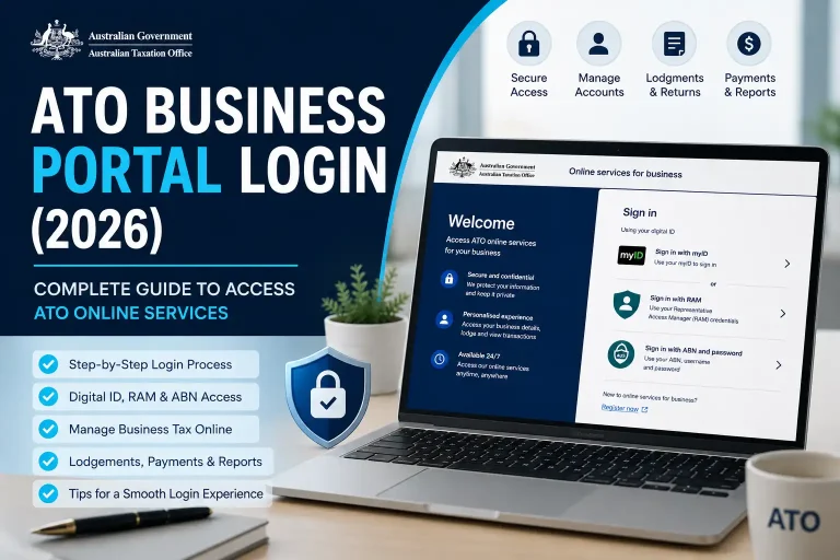 ATO Business Portal Login 2026 guide showing ATO Online Services sign in